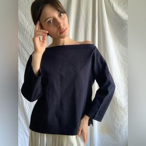 Vintage Navy Boat Neck Shirt